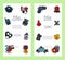 Police justice symbol icons vertical banner vector illustration. Collection of on-duty policemen signs, symbols of