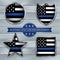 Police and Law Enforcement Support Flag Badge Illustration