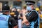 Police Liaison Officers wear PPE Face Masks at a Black Lives Matter protest