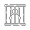Police line icon. Law and Judgement line icons. Justice, Court of law and Government vector linear icon. Guilty and imprisoned