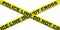 Police line. Warning yellow tape isolated cutout against white background. 3d illustration