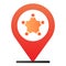 Police location flat icon. Police station gps color icons in trendy flat style. Navigation gradient style design