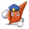 Police long shell character cartoon