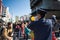 Police man conducting thousand of people to the the Asakusa Kannon Temple