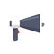 Police megaphone icon flat isolated vector