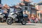 Police with motorbike at the famous Goldern Dragon Parade at Los