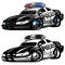 Police Muscle Car Cartoon Vector Illustration