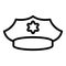 Police officer cap icon outline vector. Road kid