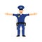 Police officer Happy Emoji isolated. Policeman merry emotion