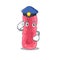 Police officer mascot design of shigella sonnei wearing a hat