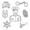 Police officer or policeman profession sketch icon