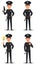 Police officer, policeman. Set of cartoon character cop
