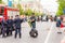 Police officer on Segway standing at the beginning of Pride parade on Gedimino street. Event celebrating lesbian, gay, bisexual,