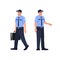 Police officer semi flat RGB color vector illustration set