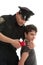 Police officer with teen juvenile delinquent