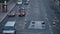 Police officer traffic cop directing cars on crossroads in Downtown, Los Angeles. LADOT Traffic Officer directs traffic