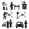 Police Officer Traffic on Duty Pictogram Icon