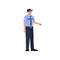 Police officer in uniform semi flat RGB color vector illustration