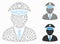 Police Officer Vector Mesh Network Model and Triangle Mosaic Icon