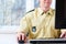 Police Officer working on desk in department