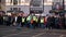 Police Officers and protesters at a Polish pro choice protest at Oxford Circus at night