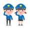 Police officers on white background, Woman and man cops characters,security in uniform vector illustration.