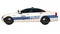 Police Patrol 1-Lateral view white background 3D Rendering Ilustracion 3D