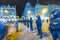 The police pays attention for not entering the streetcar rails due of drunken people at the silvester party in Prague