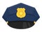 Police peaked cap with gold cockade. Vector illustration