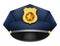 Police peaked cap with gold cockade. Vector illustration