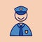 Police people icon simple and minimalist in cartoon outlined graphic vector illustration style