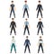 Police People Set, Police Uniform of Different Countries Vector Illustration