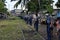 Police personnel were on high alert around the rail station during the arrival of President Rodrigo R. Duterte to inaugurate the o