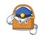 Police picnic basket character cartoon