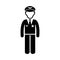 Police, policeman icon. Black vector graphics