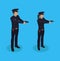 Police Policeman and Woman Vector Illustration
