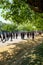 Police policing a protest in Hyde park