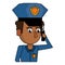 Police profile cartoon colorful