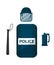 Police riot gear flat vector illustration