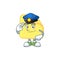 Police rounded sticker paper cartoon with mascot