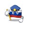 Police russian mascot flag shaped on character