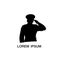 Police salute .general army silhouette