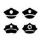 Police service cap vector icon