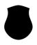 Police shield black shape. Heraldic shields blank emblems. Security vector labels.