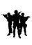 Police special forces officers vector black silhouette