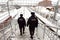 A police squad at the Pavlovsky Posad railway station in the Moscow region