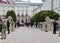 Police stand guard while Lithuanian president enters Presidential Palace in Poland