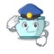 Police steel pot character cartoon