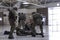 Police strike force training. Soldier of KORD, police strike force, SWAT, giving first aid to his wounded fellow, others took