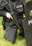 Police SWAT marksman with ballistic shield